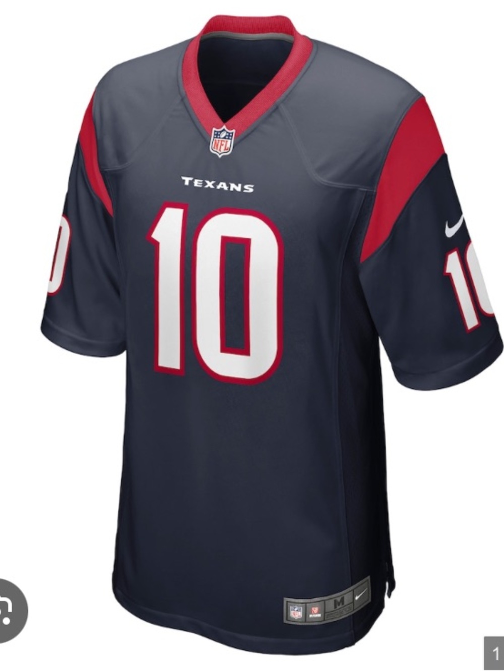 Nike Texans Navy and Red #10 Hopkins Football Jersey